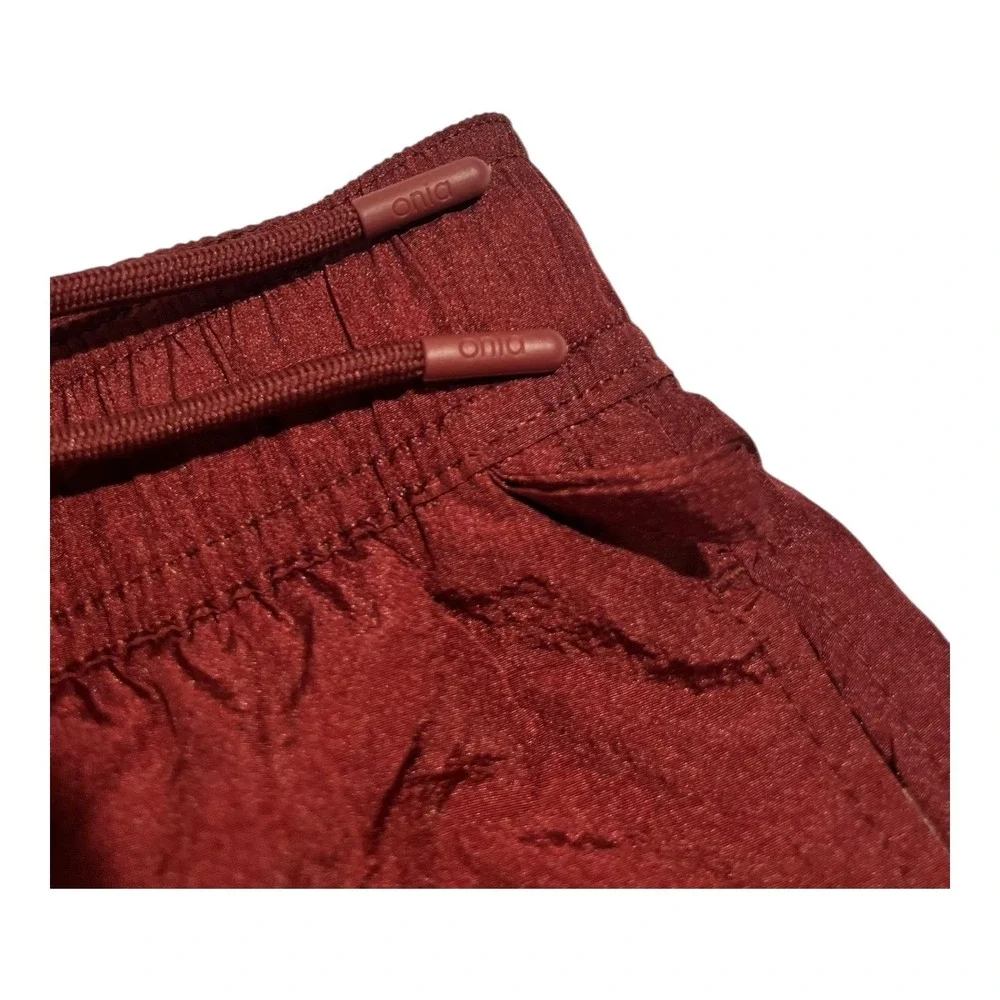 Onia Men's‎ Medium Burgundy Swim Trunks Lined Elastic Waist Drawstring